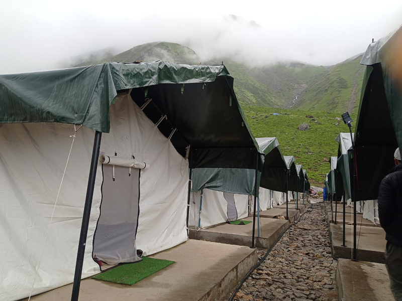 GMVN Bhairavnath Tent colony C. Bath ground beded Nandi Complex Basecamp Kedarnath